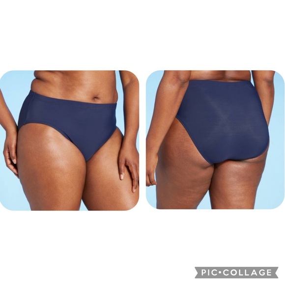 Women's Swim Brief Bikini Bottom - Navy Blue - Picture 1 of 7